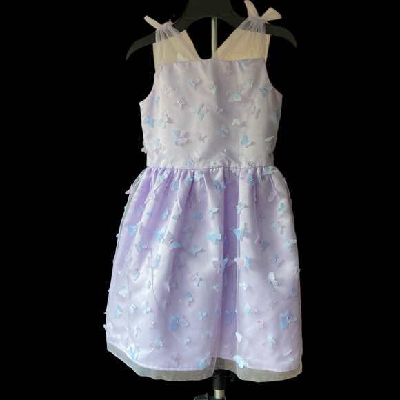 Wonder Nation - Girls 3D Printed Butterfly Mesh Dress, Size: 8 - Picture 4 of 7